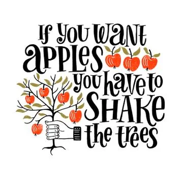 Apple lettering Stock Illustration