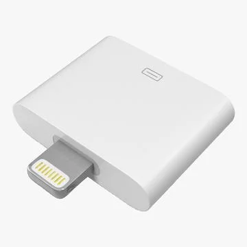 Apple Lighting to 30 pin Adapter 3D Model