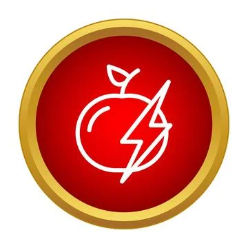 Apple lightning bolt icon symbolizing energy and health Stockillustratie