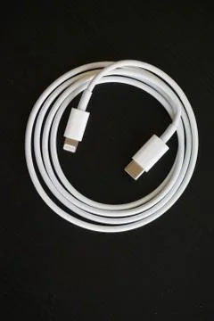 Apple Lightning Type C fast charging Stock Photos