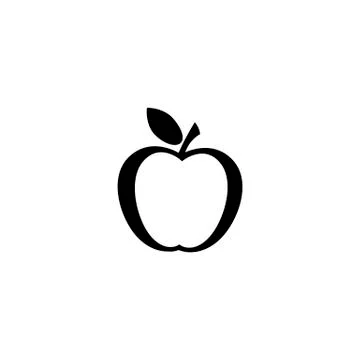 Apple line icon in black Stock Illustration