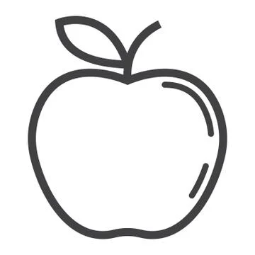 Apple line icon, fruit and diet, vector graphics Ilustração Stock