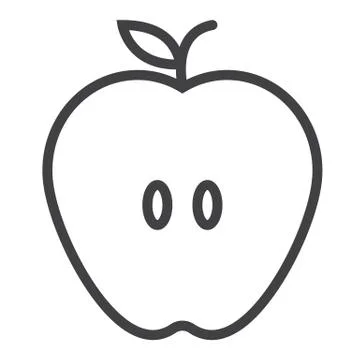 Apple line icon, outline vector sign Stock Illustration
