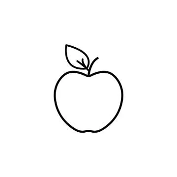 Apple line Icon. vector illustration black on white background Stock Illustration