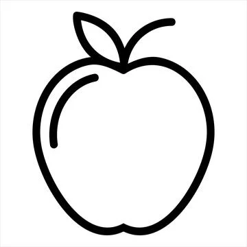 Apple line icon vector illustration isolated on white background Stock Illustration