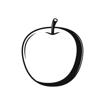 Apple line icon on white back. Concept. Stock Illustration