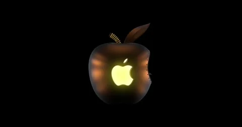 Apple Logo 3D Steampunk style With Alpha Channel Vídeos de archivo 313279878
