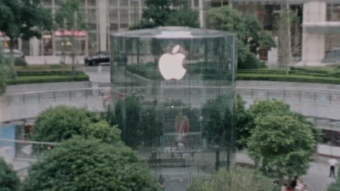 Apple logo close up on Super 8 film in Shanghai Stock Footage 344262294