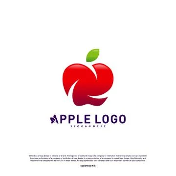 Apple logo design concept vector. Fruit Apple Creative Logo vector template.  Stock Illustration