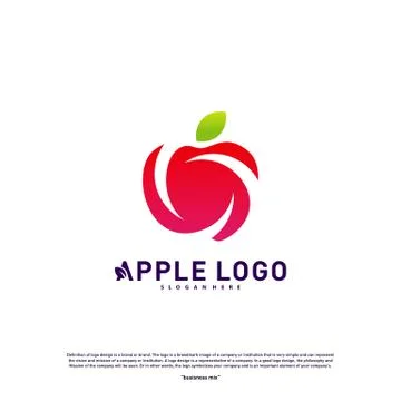 Apple logo design concept vector. Fruit Apple Creative Logo vector template.  Stock Illustration