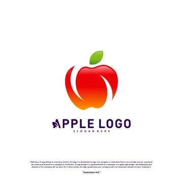 Apple logo design concept vector. Fruit Apple Creative Logo vector template.  Stock Illustration