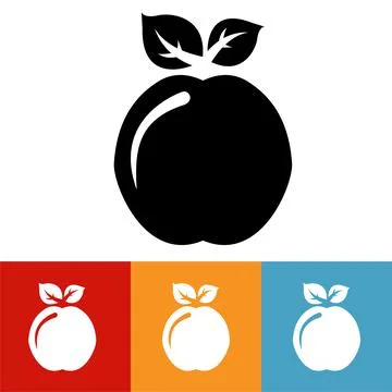 Apple logo flat icon vector illustration logo Isolated template. Illustrazione stock