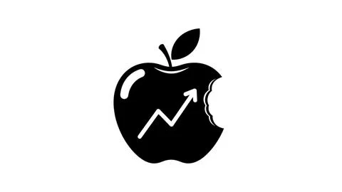 Apple logo with graph arrow Stock Illustration