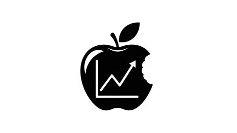 Apple logo with graph Illustrazione stock
