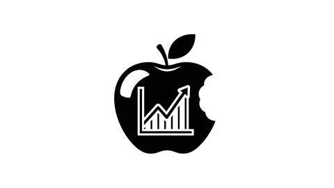Apple logo with graph Illustrazione stock