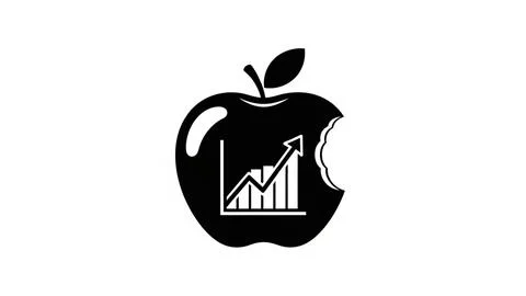 Apple logo with growth chart Illustrazione stock