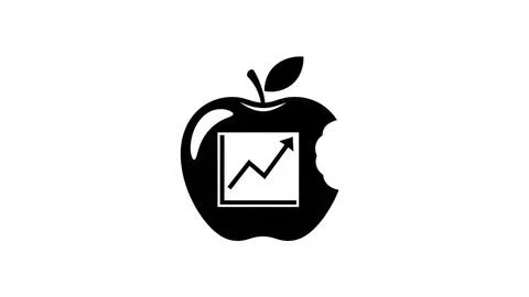 Apple logo with growth chart Illustrazione stock
