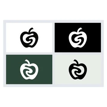 Apple Logo Icon Vector Set Stock Illustration