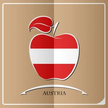 Apple logo made from the flag of Austria Stock Illustration