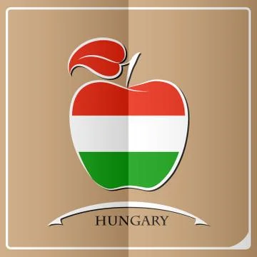 Apple logo made from the flag of Hungary Stock Illustration