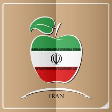 Apple logo made from the flag of Iran Stock Illustration