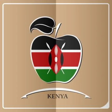 Apple logo made from the flag of Kenya Illustrazione stock