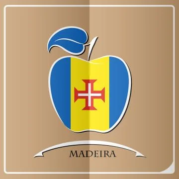 Apple logo made from the flag of Madeira Stock Illustration