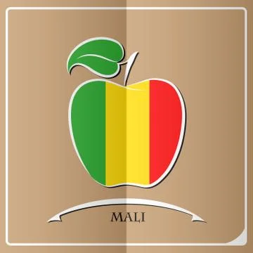 Apple logo made from the flag of Mali Stock Illustration