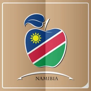 Apple logo made from the flag of Namibia Stock Illustration