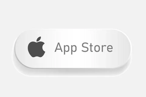 Apple logo sign on white button. Stock Illustration