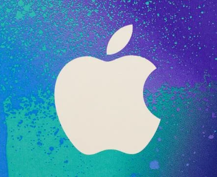 Apple logo on a white background. Stock Photos