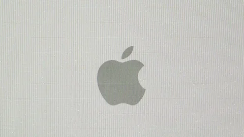 Apple logotype during computer restart Stock Footage 103877841