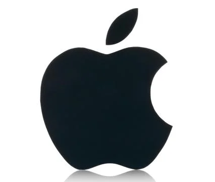 Apple logotype printed on paper. Stock Photos