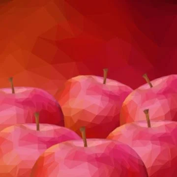 Apple Low Poly Background Stock-Illustration