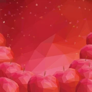 Apple Low Poly Background Stock Illustration