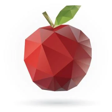 Apple low poly design Stock Illustration