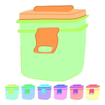Apple lunch box vector cartoon graphic Stock Illustration