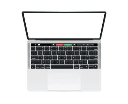 Apple MacBook Pro touch bar notebook computer mockup Stock Illustration