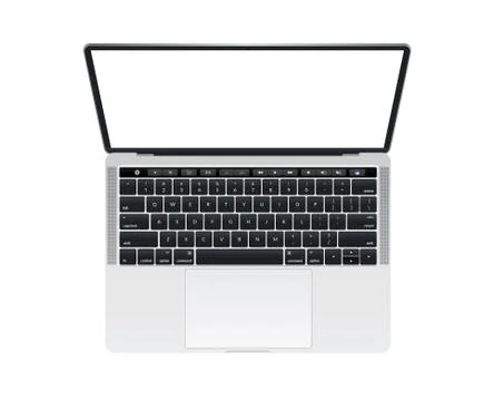 Apple MacBook Pro touch bar notebook computer mockup Stock Illustration