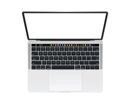 Apple MacBook Pro touch bar notebook computer mockup Illustrazione stock
