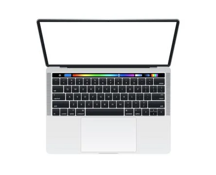 Apple MacBook Pro touch bar notebook computer mockup Stock Illustration