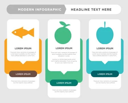 Apple, mandarin, fish infographic Stock Illustration