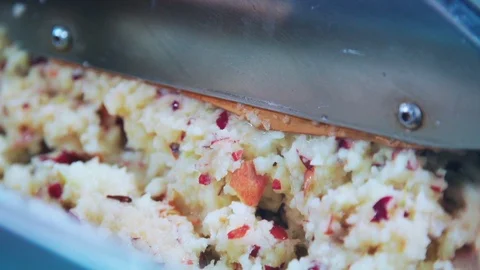 Apple mash for brandy in distillery machine Video stock 86702728