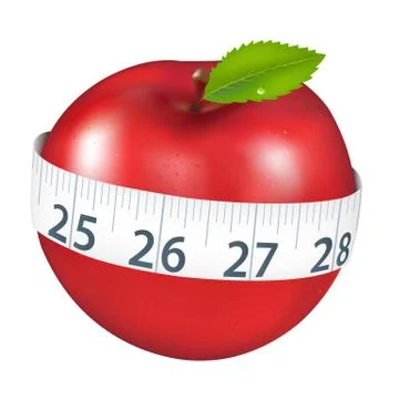 Apple with measurement Stock Illustration