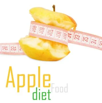 Apple with measurement Ilustración de archivo