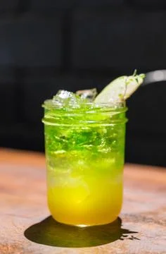 Apple melon soda Stock Photos