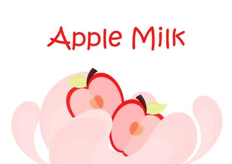 Apple milk background Stock Illustration