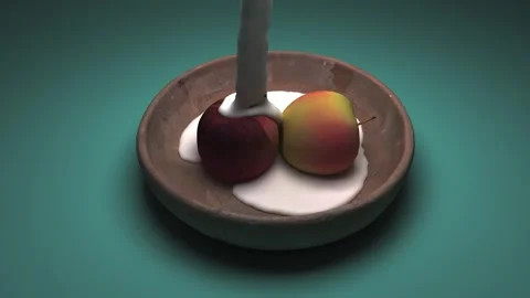 Apple - Milk Pouring Animation Stock Footage 329181282