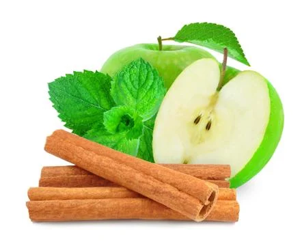 Apple with mint and cinnamon Foto stock