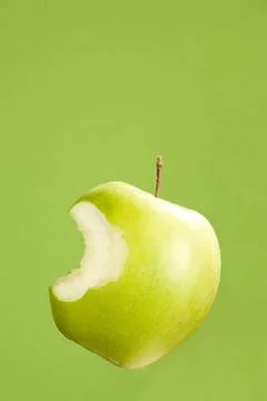 Apple with missing bite Stock Photos